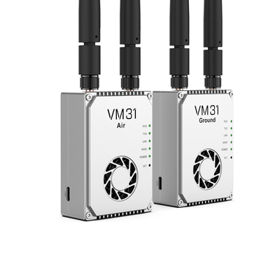 VM31 Video&amp;Data&amp;RC-link heeft twee frequenties optioneel ((800MHz、1.4GHz) met een transmissiereik van 15 km (lucht tot grond).