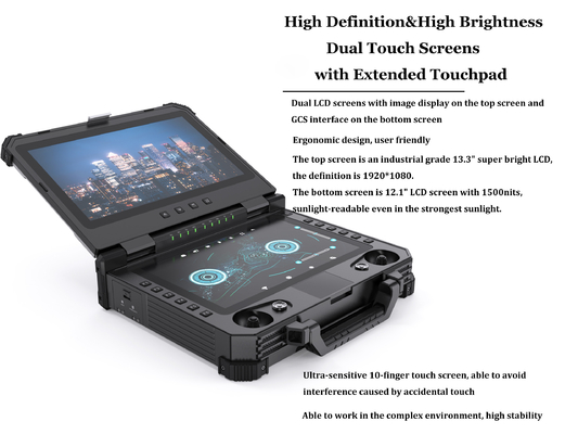 Het dubbele het Schermuav Systeem 5.98kg Intel i7 8565U/10500U van de Grondcontrole